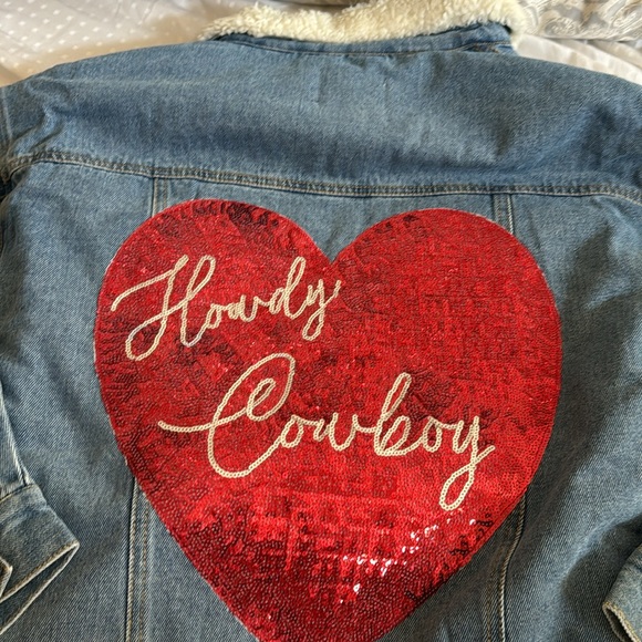 Judith March Jackets & Blazers - Judith March howdy cowboy denim Sherpa lined jacket New!